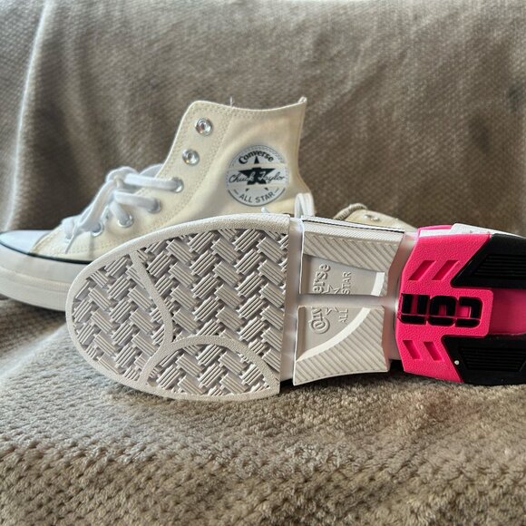 BRAND NEW Converse CPX70 HI TOP Pink and White Snakeskin Shoe, size 7.5 - Picture 1 of 8